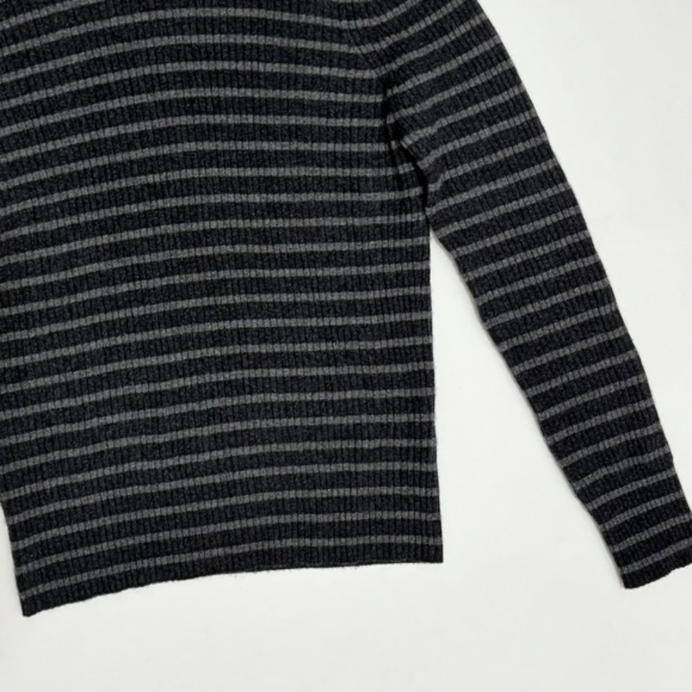 Men's‎ VINCE Cashmere Striped Turtleneck Sweater Gray Ribbed Knitwear X-Large - Picture 5 of 13